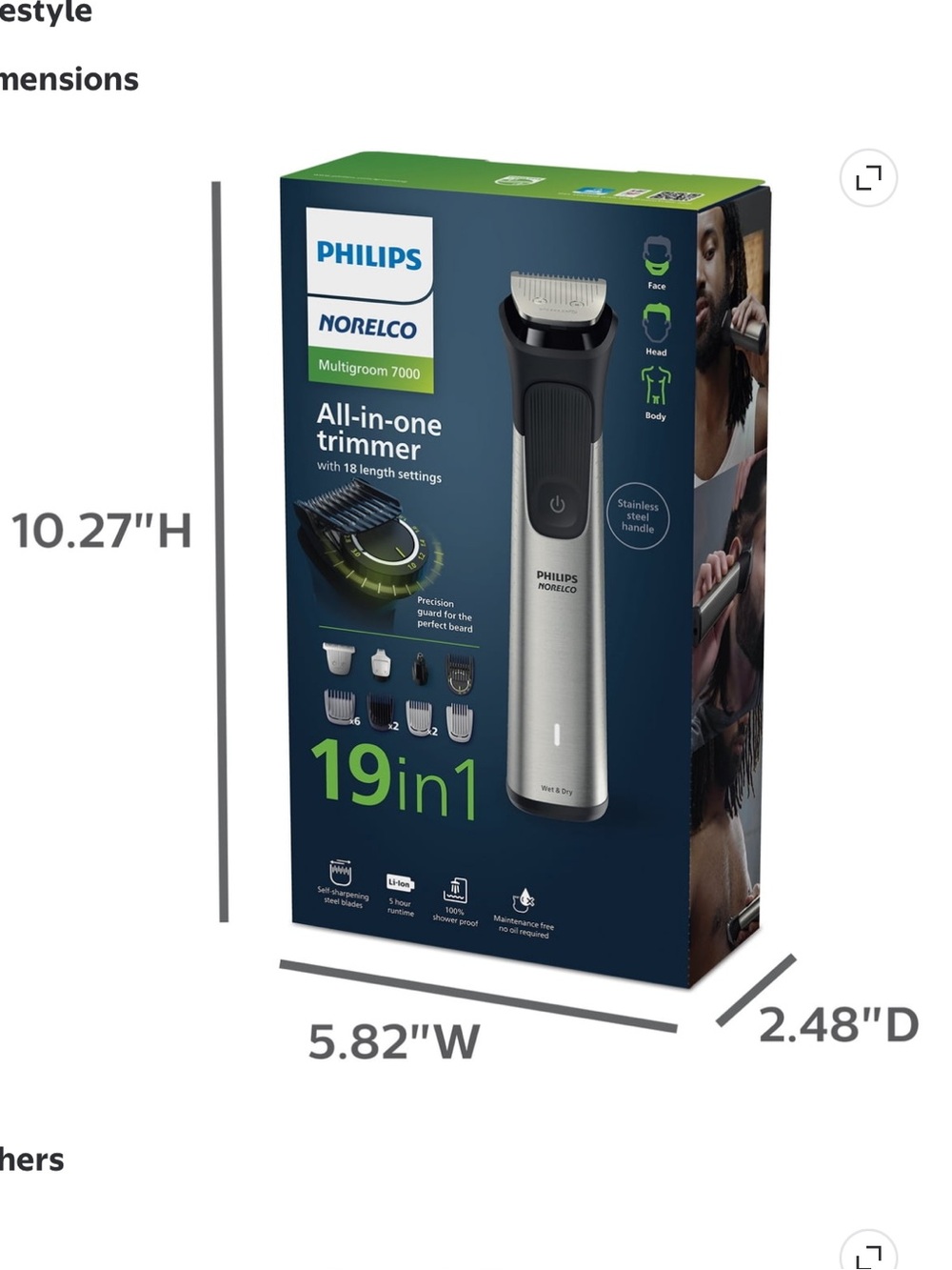 Multigroom 7000 Stainless Steel Precision Trimmer - Silver/Black - Picture 3 of 6